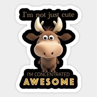 Stag Concentrated Awesome Cute Adorable Funny Quote Sticker